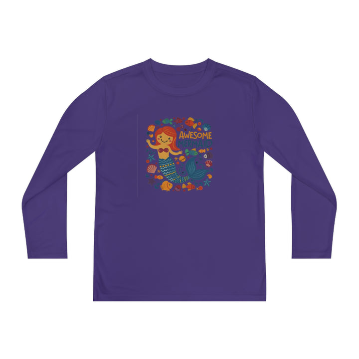 Youth Long Sleeve Competitor Tee - Awesome Mermaid