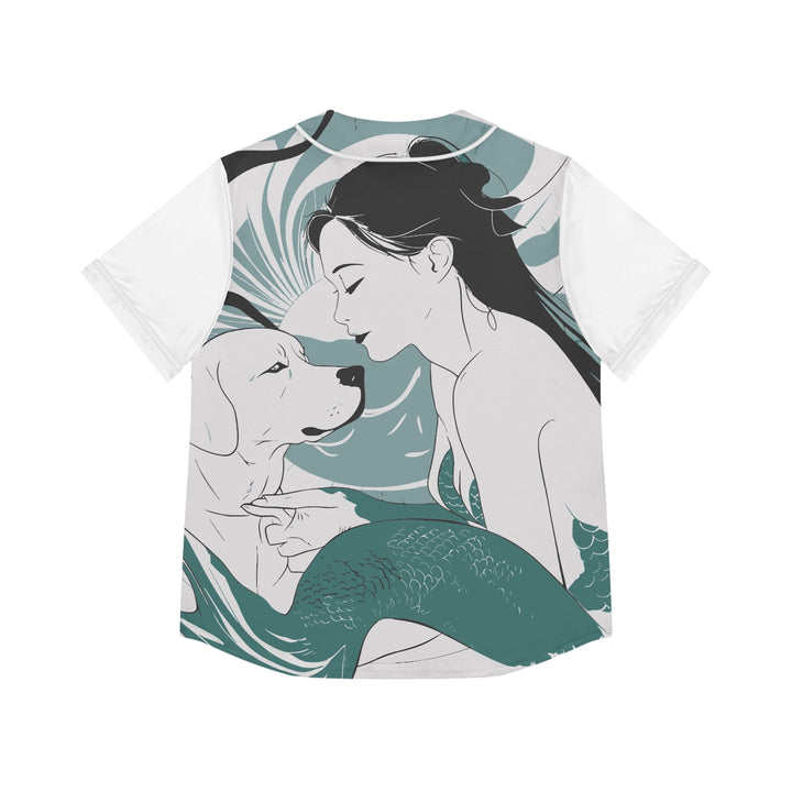 Women's Baseball Jersey - Japanese Mermaid with Dog