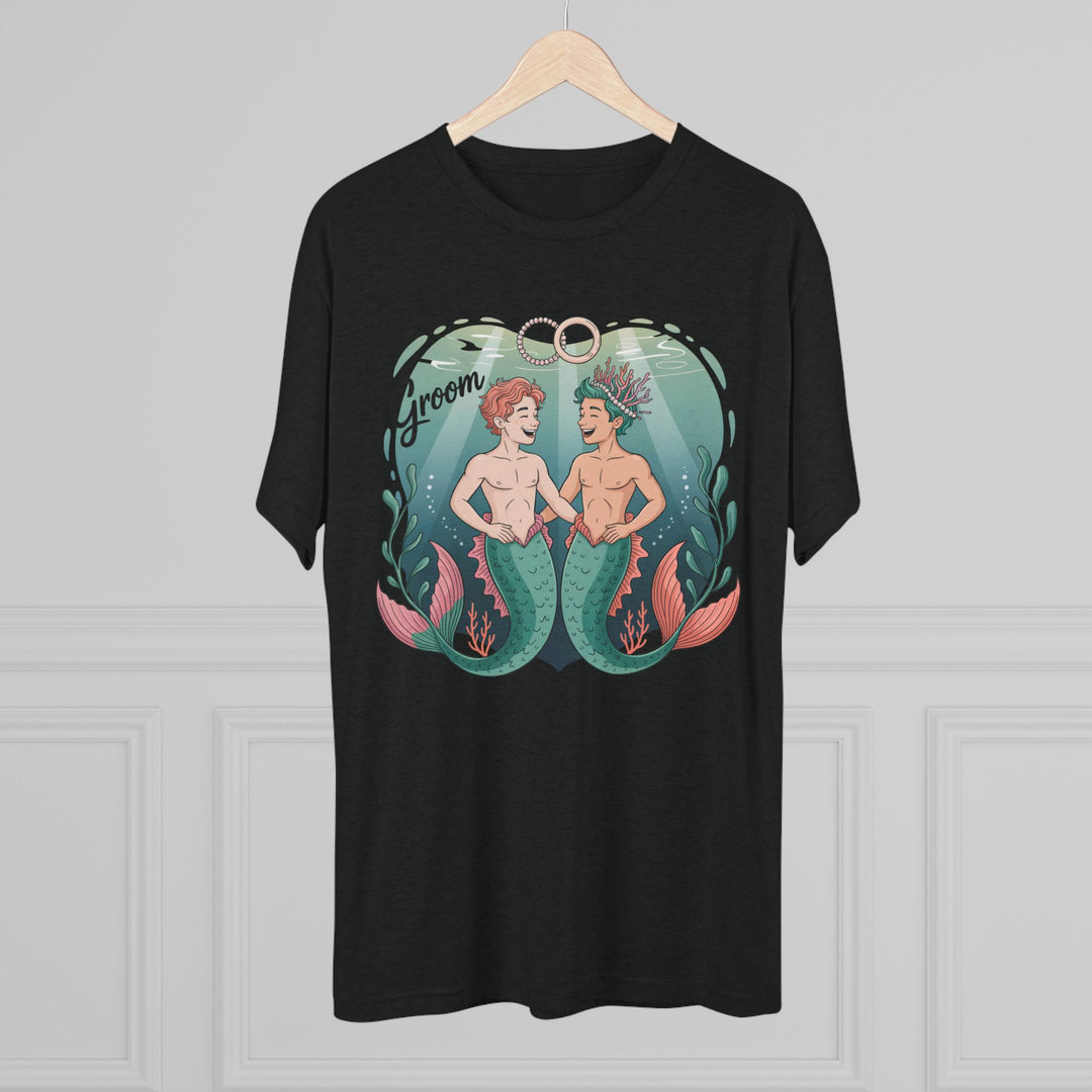 Merman Groom Tee, LGBTQ+ Pride Apparel, Wedding Gift, Unique Couple Shirt