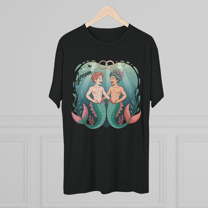 Merman Groom Tee, LGBTQ+ Pride Apparel, Wedding Gift, Unique Couple Shirt
