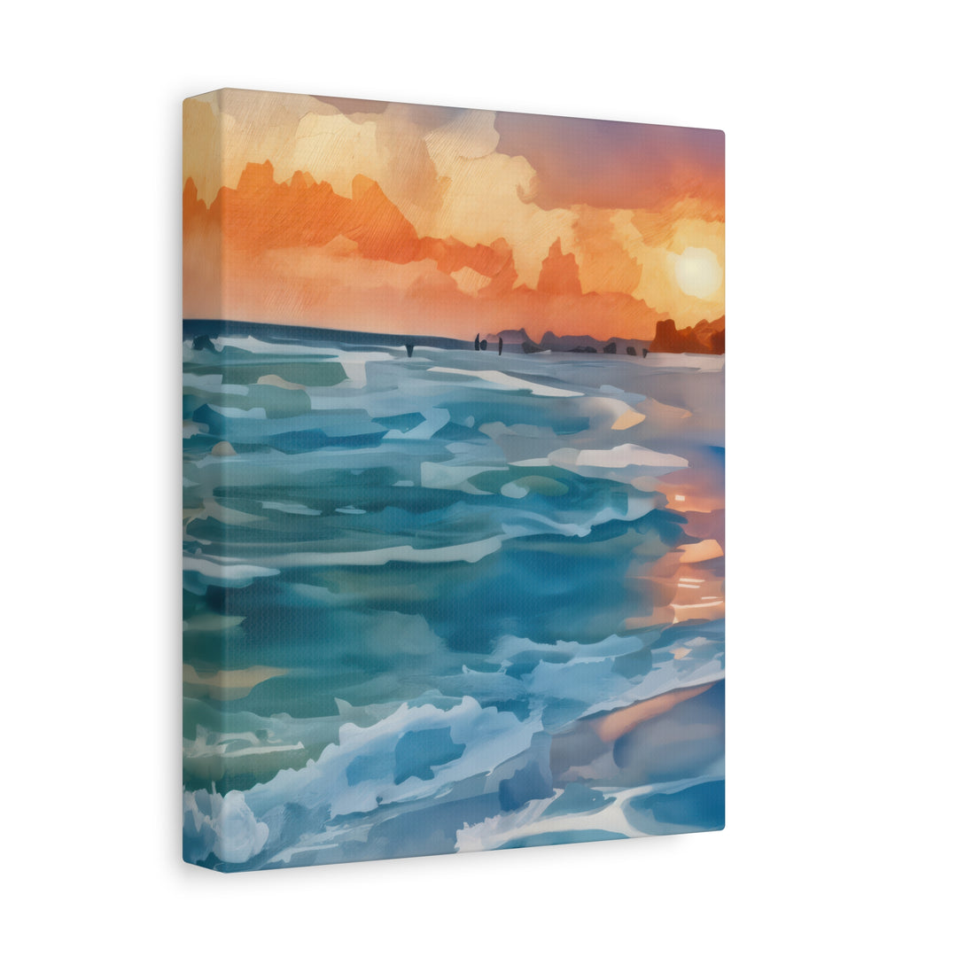 Coastal Sunset Canvas Art – Ocean and Beach Wall Décor
