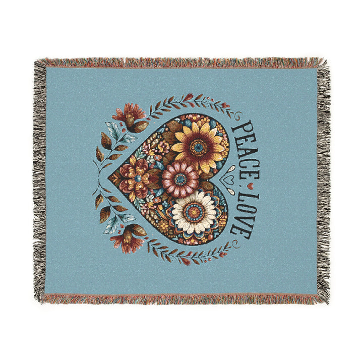 Woven Blanket - Peace and Love