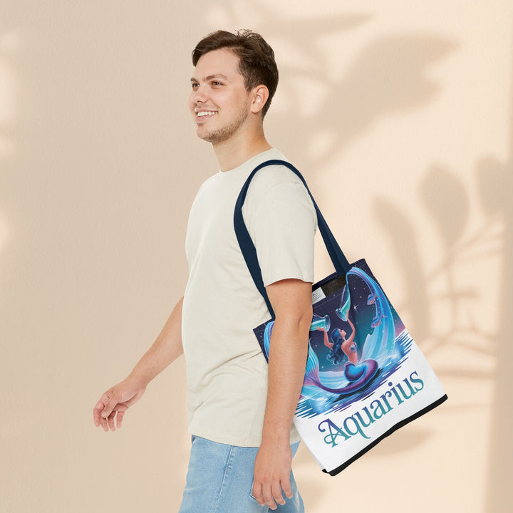 Aquarius Mermaid Tote Bag, Zodiac Gift, Astrology Tote, Women’s Bag, Beach Accessory, Stylish Carryall