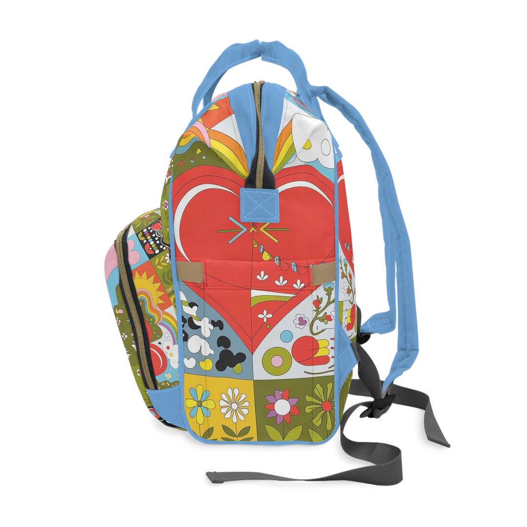 Multifunctional Diaper Backpack - Heart Quilt