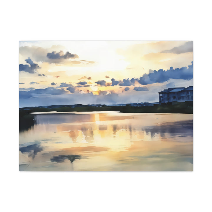 Serene Sunset Landscape Canvas Wall Art