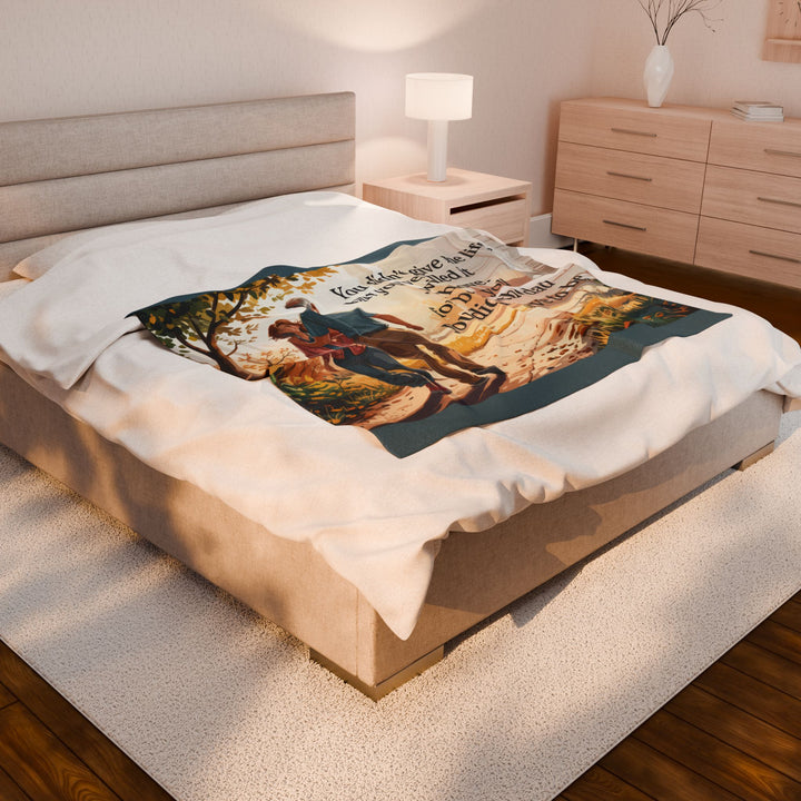 Grateful Heart Velveteen Plush Blanket - Cozy Gift for Dad