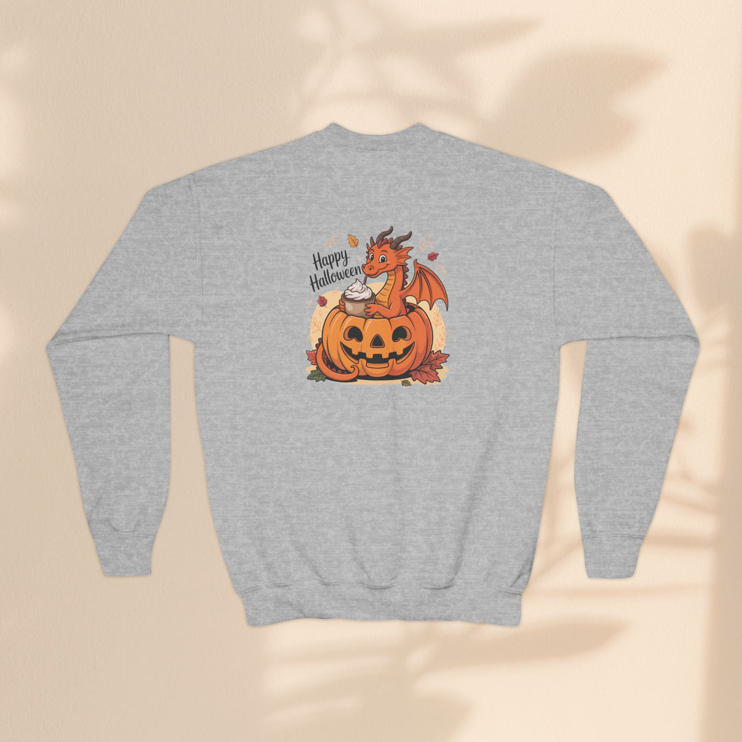 Halloween Pumpkin Dragon Youth Crewneck Sweatshirt