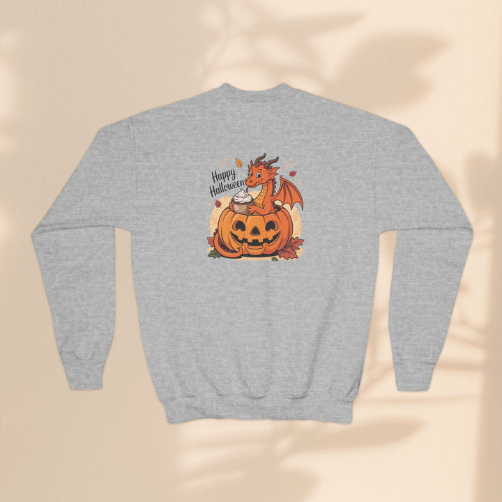 Halloween Pumpkin Dragon Youth Crewneck Sweatshirt