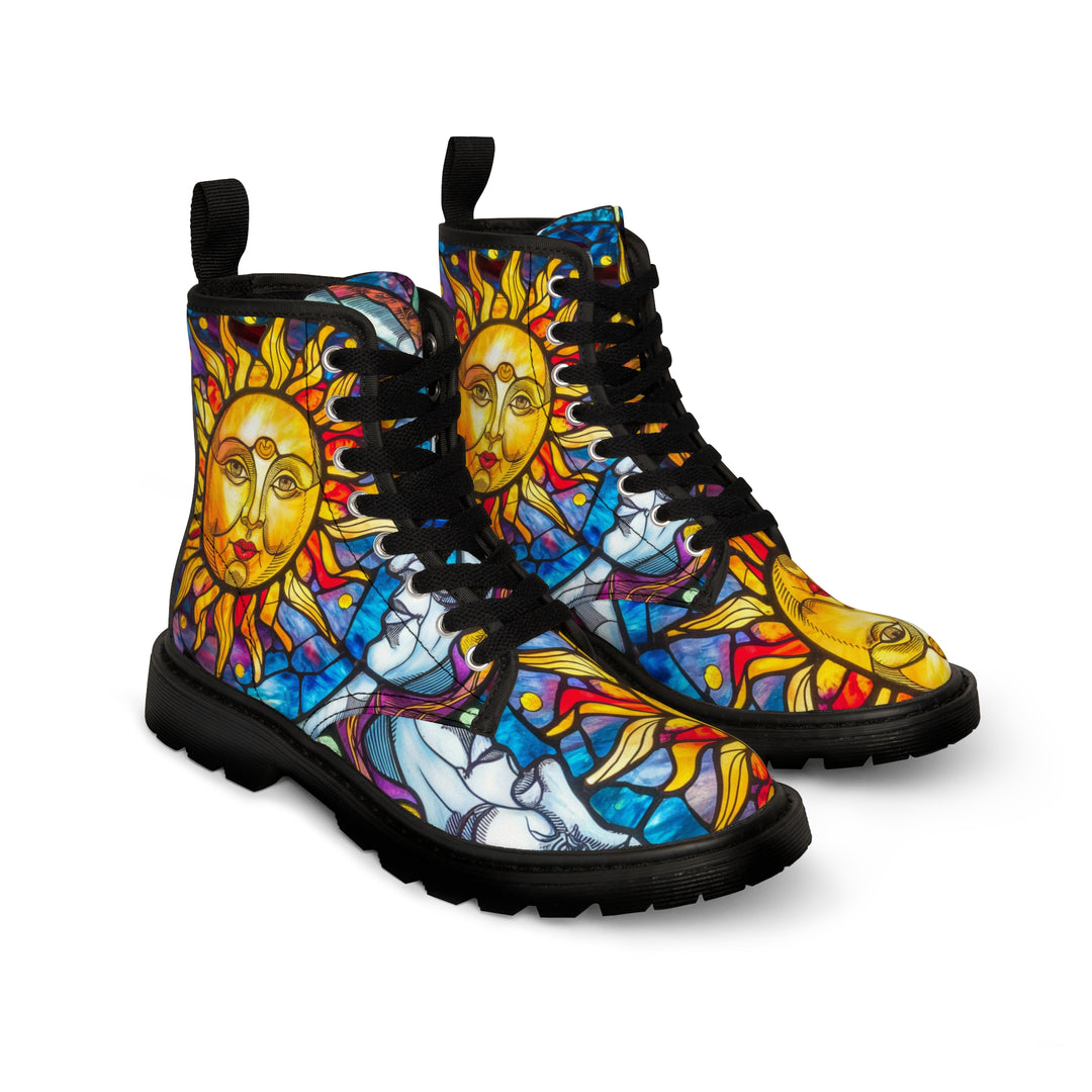 Women's Canvas Boots - Sun and Moon