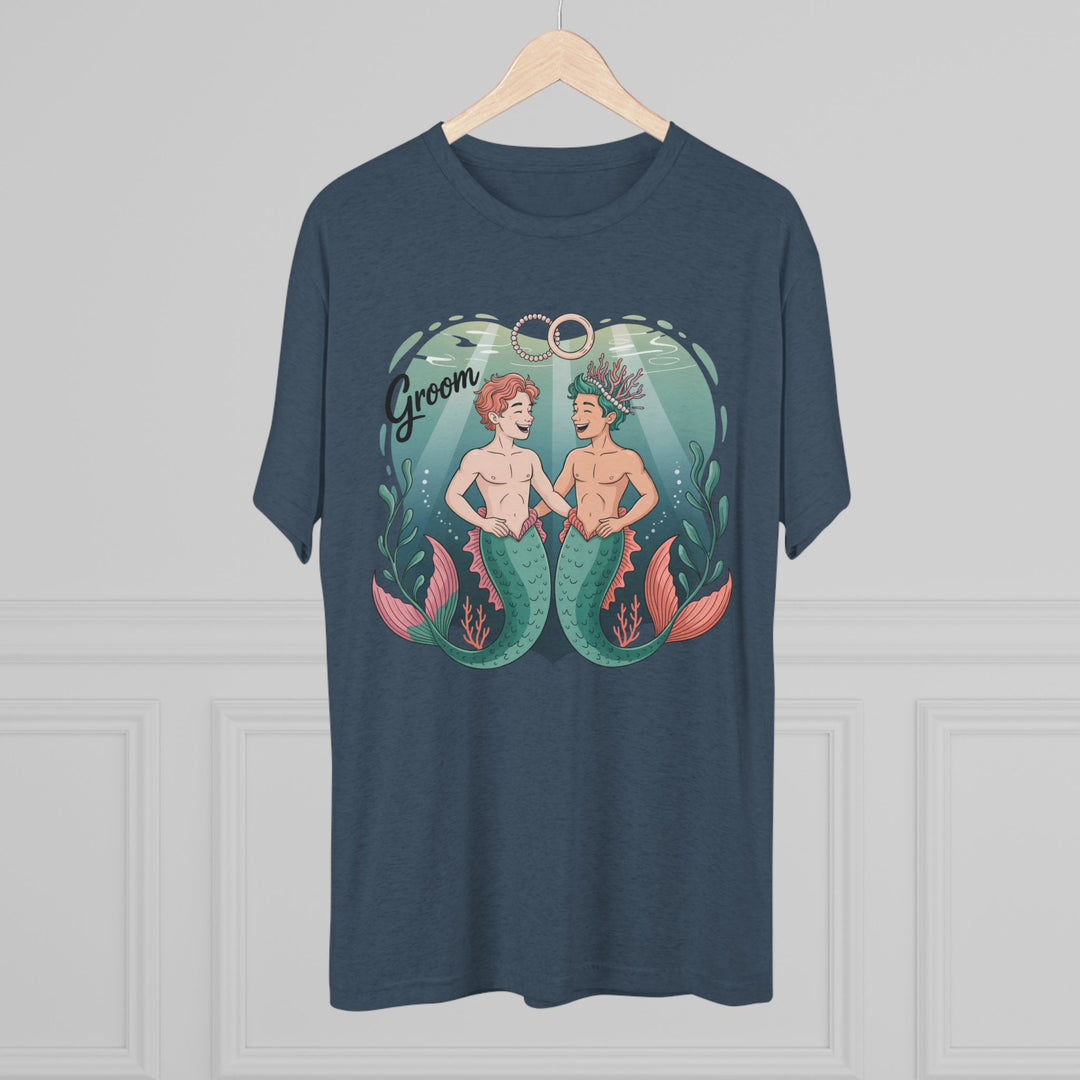 Merman Groom Tee, LGBTQ+ Pride Apparel, Wedding Gift, Unique Couple Shirt