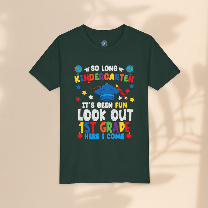 Look Out First Grade Here I Come T-Shirt - Graduation Celebration Tee, Kindergarten to 1st Grade Transition T-Shirt,