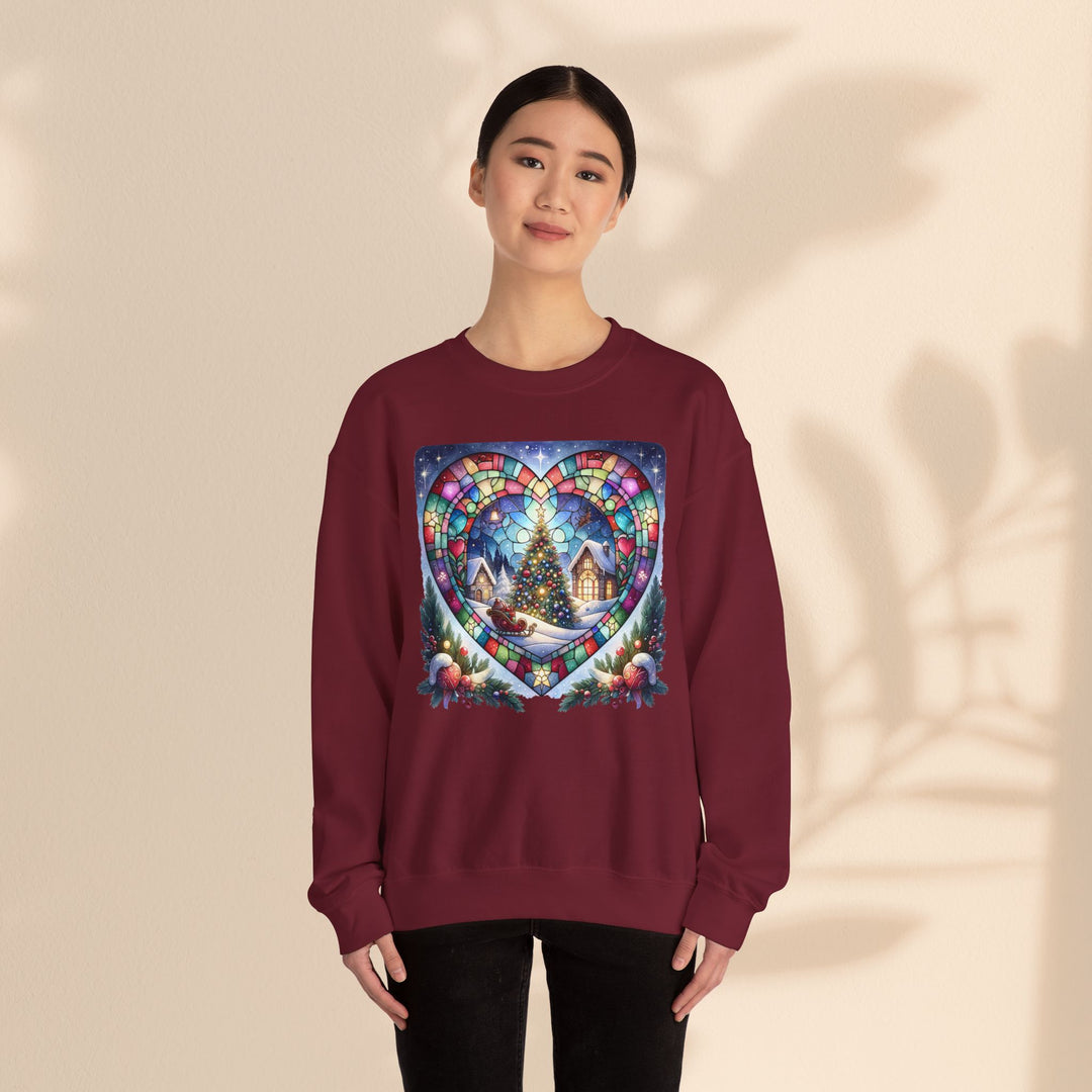 Unisex Heavy Blend™ Crewneck Sweatshirt - Christmas Tree Heart