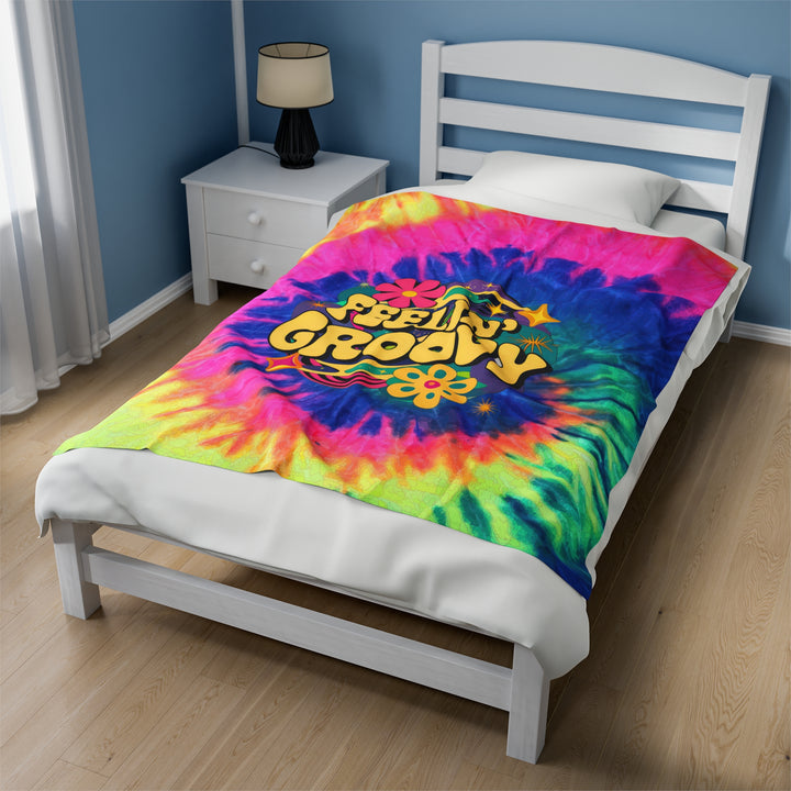 Velveteen Plush Blanket - Feeling Groovy