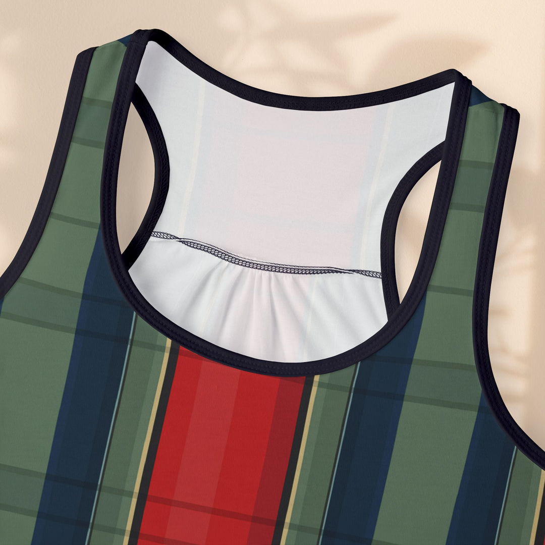 Red & Green Striped Women's Tank Top — Festive Summer Stripe Tank