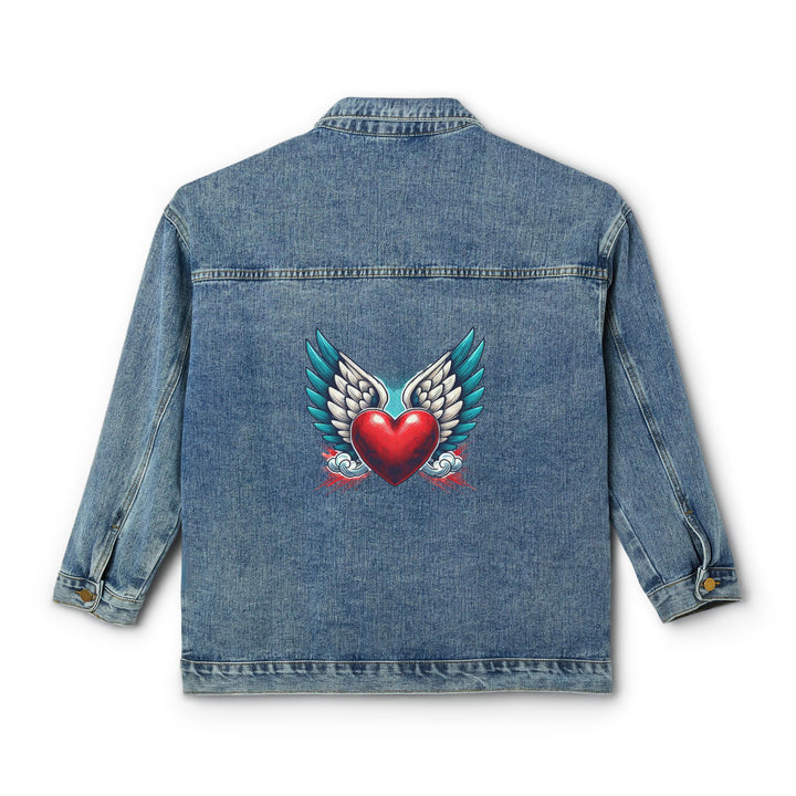 Women's Denim Jacket - Heart With Wings