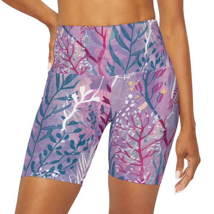 Purple Seaweed Yoga Shorts