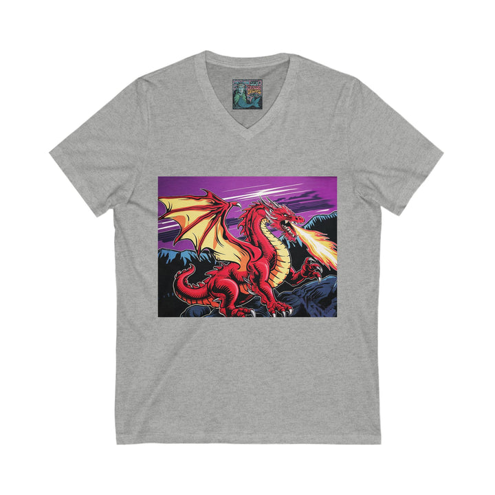 Unisex Jersey Short Sleeve V-Neck Tee - Conquering Dragon