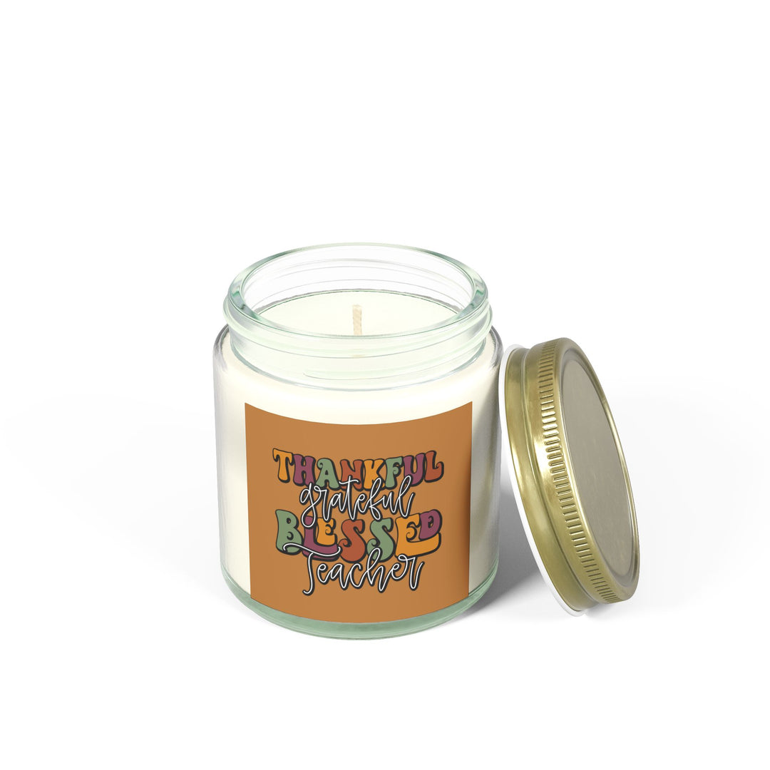 Scented Coconut Apricot Candles (4oz, 9oz) - Thankful Blessed Teacher