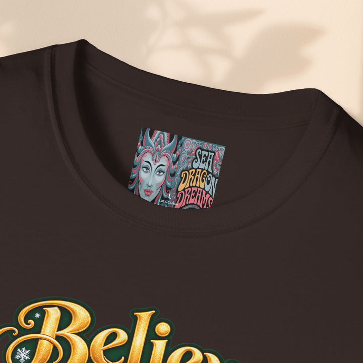 Believe in Christmas Magic T-Shirt – Festive Dragon Holiday Tee
