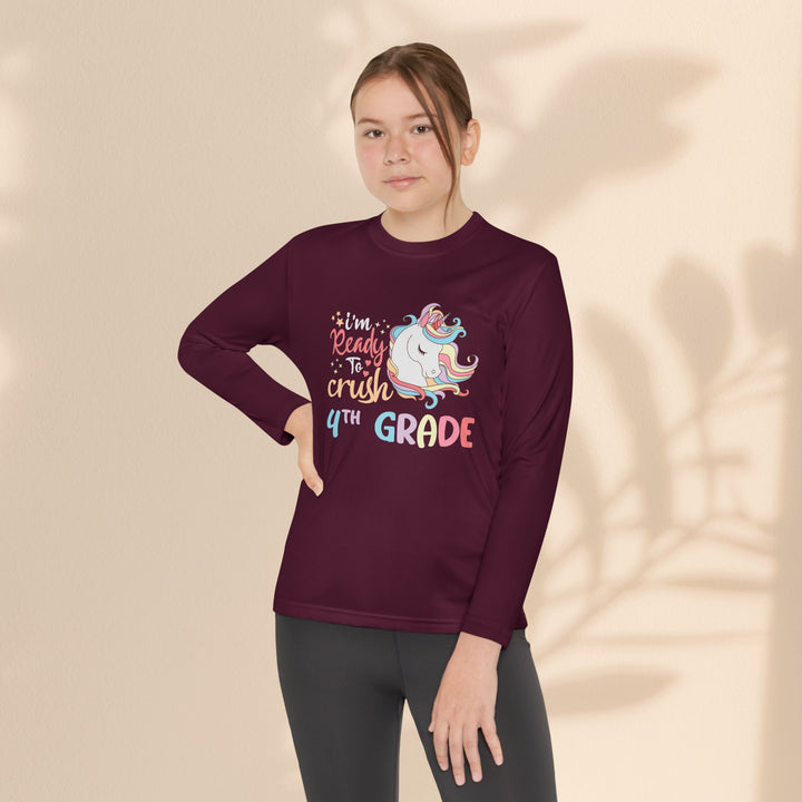 Unicorn Back-to-School Long Sleeve Tee, Youth T-Shirt, 4th Grade, Kids Apparel, Unicorn Lover Gift, Cute School Tee