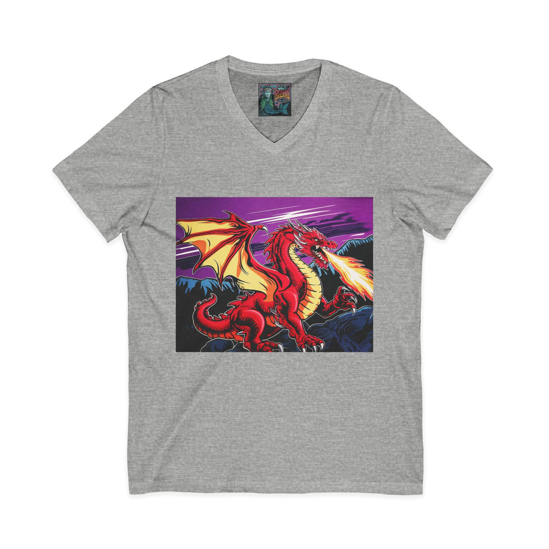 Unisex Jersey Short Sleeve V-Neck Tee - Conquering Dragon