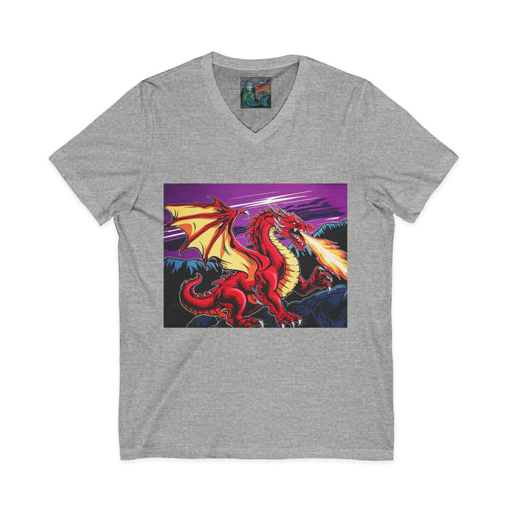 Unisex Jersey Short Sleeve V-Neck Tee - Conquering Dragon