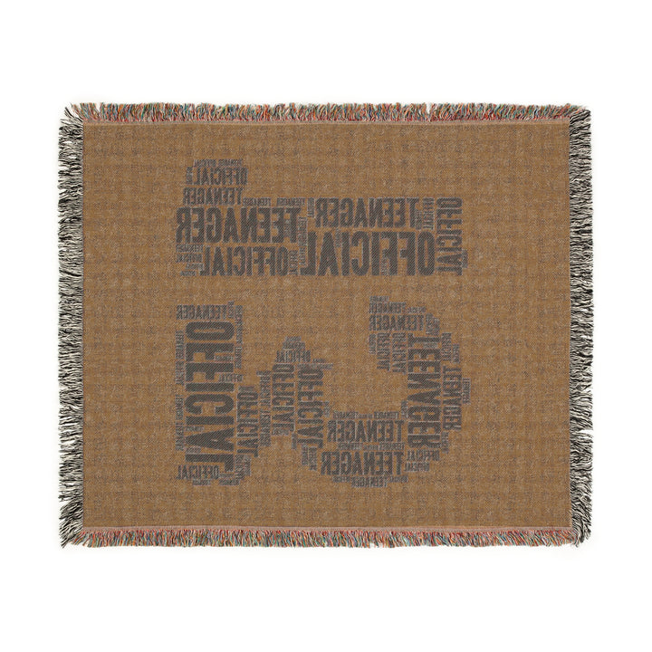 13 Years Old Official Teenager Woven Blanket – Cozy Word Art Throw, Perfect Gift for Teens