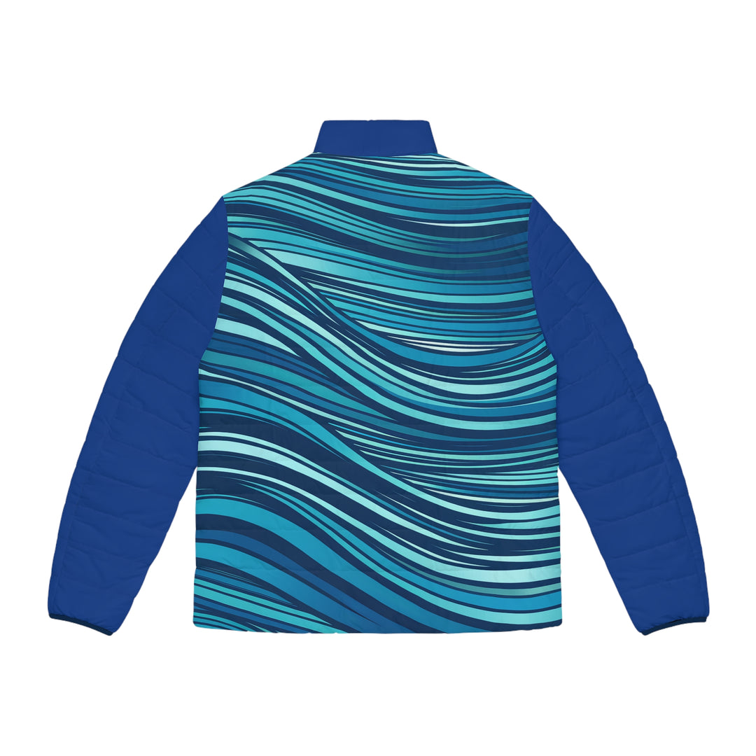 Men's Puffer Jacket - Ocean Waves