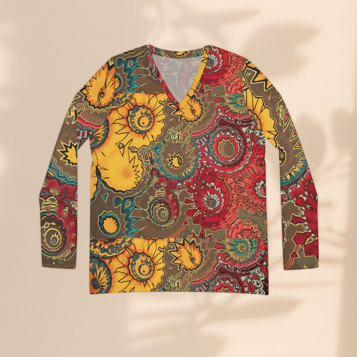 Boho V-Neck Long Sleeve — Women's All-Over Print Shirt
