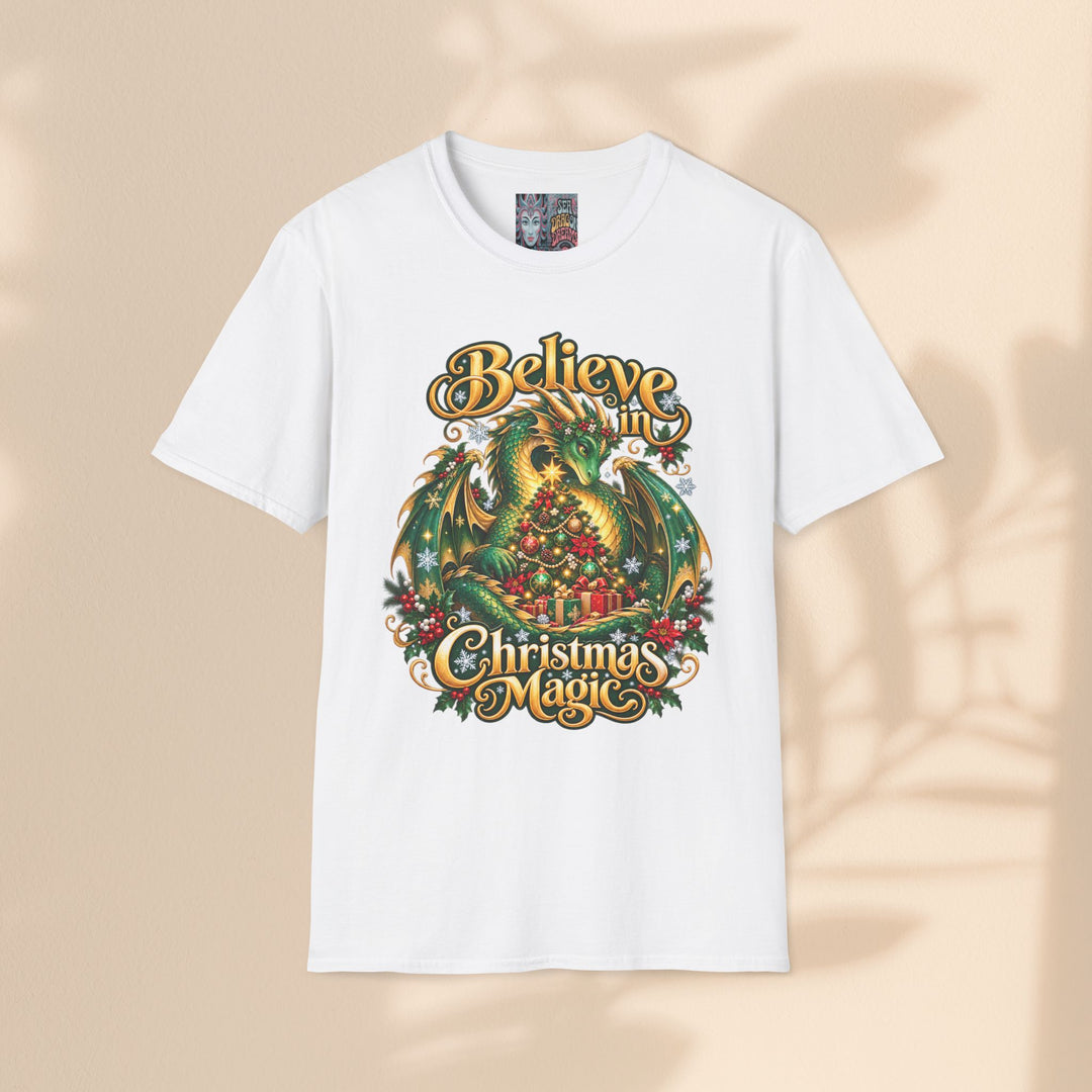 Believe in Christmas Magic T-Shirt – Festive Dragon Holiday Tee