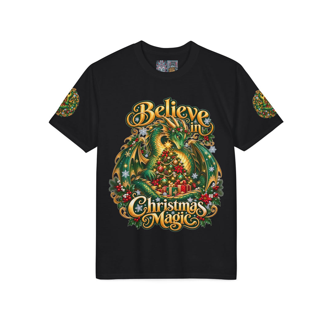 Christmas Dragon T-Shirt — "Believe in Christmas Magic" Holiday Tee