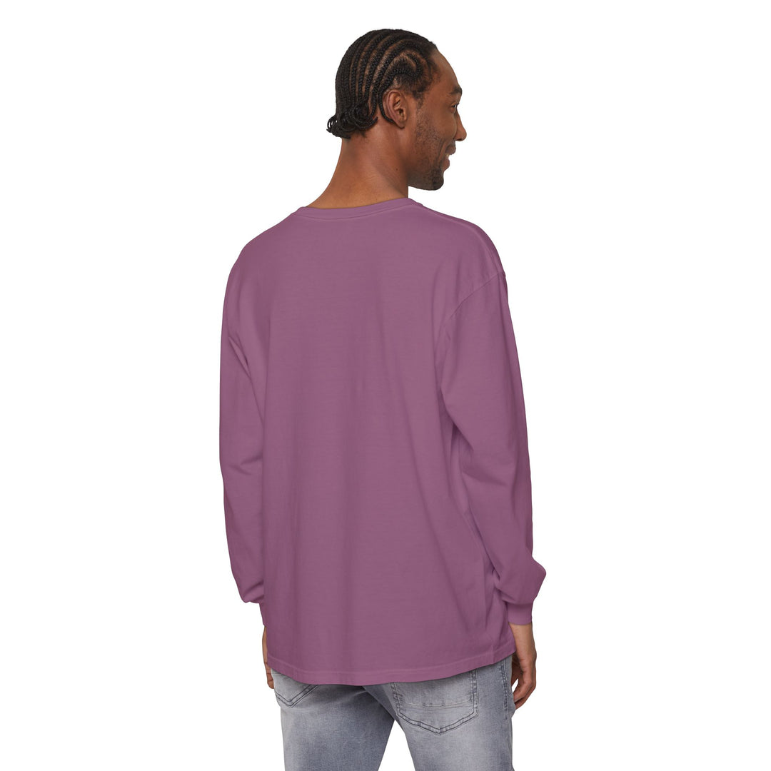 Unisex Garment-dyed Long Sleeve T-Shirt - Eating Christmas Cookies For Two