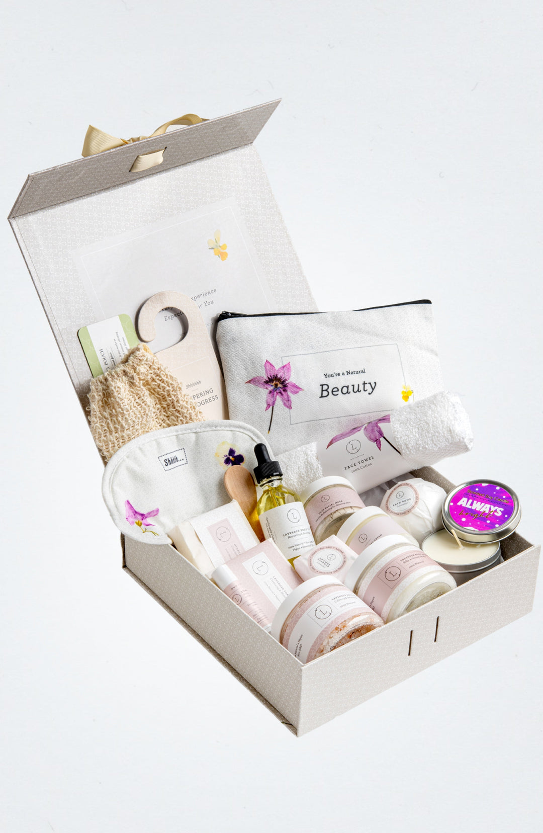 Lavender Spa Gift Basket – Luxury Natural Bath & Body Self-Care Gift