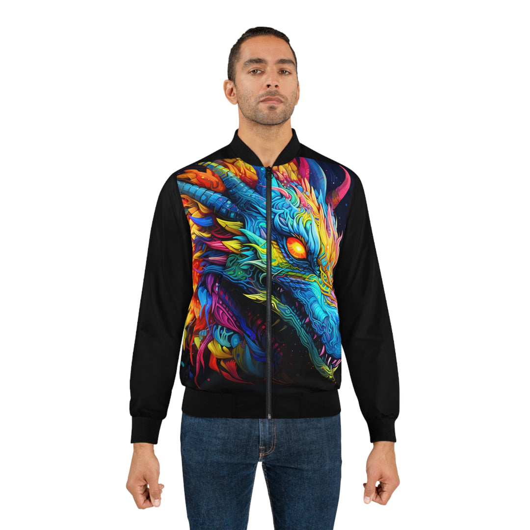 Men's Bomber Jacket - Neon Dragon