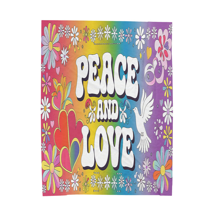 Velveteen Plush Blanket - Love and Peace