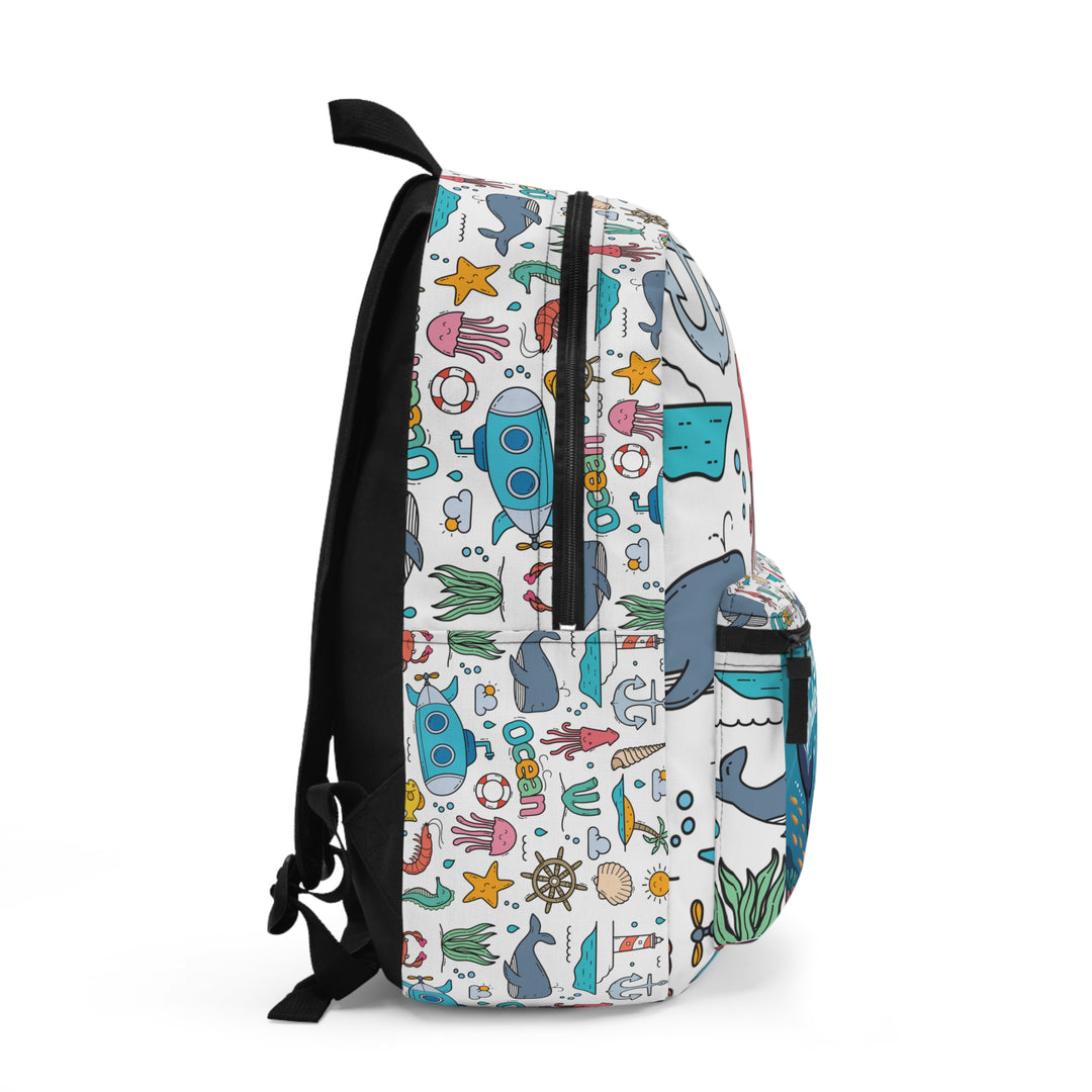 Whimsical Ocean-Inspired Backpack, Fun Whale Design, Cute School Bag, Kid's Summer Accessory, Gift for Sea Lovers