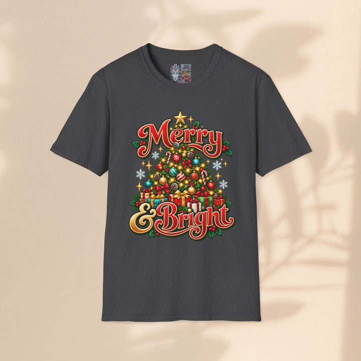 Merry & Bright Christmas T-Shirt – Festive Holiday Graphic Tee