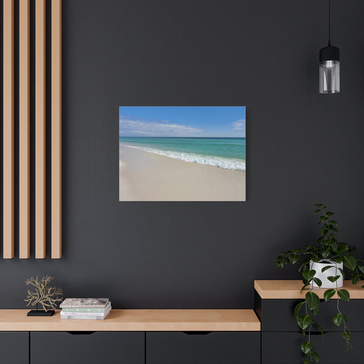 Beach Shoreline Matte Canvas Print – Tranquil Ocean Wall Art