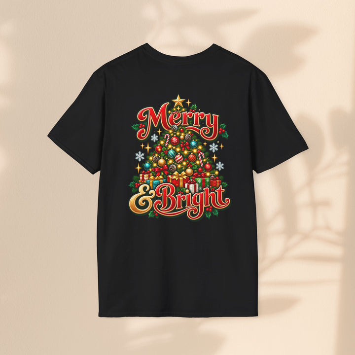 Merry & Bright Christmas T-Shirt – Festive Holiday Graphic Tee