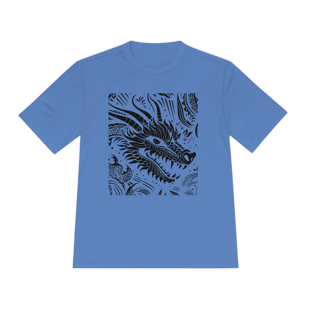 Unisex Moisture Wicking Tee - Dragon Black and White