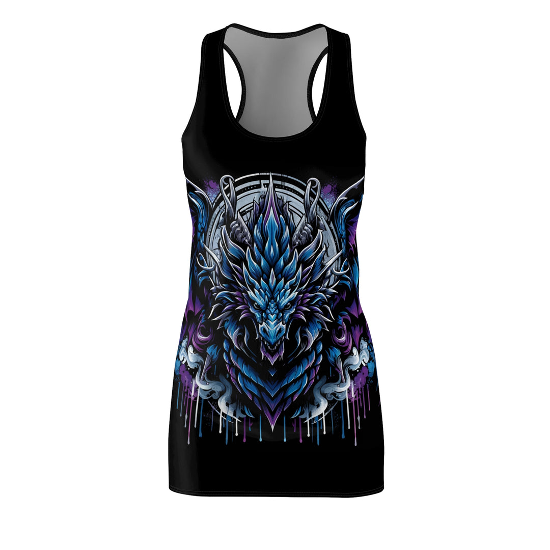 Women's Cut & Sew Racerback Dress (AOP) - Blue Electric Dragon