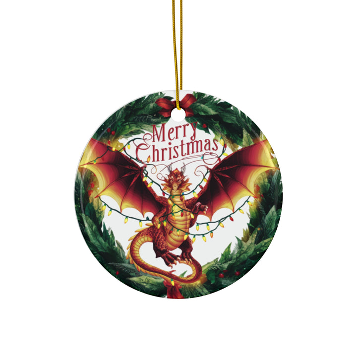 Ceramic Ornament - Merry Christmas Dragon