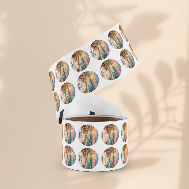 Perdido Key Florida Round Sticker Rolls – Waterproof Sunset Labels