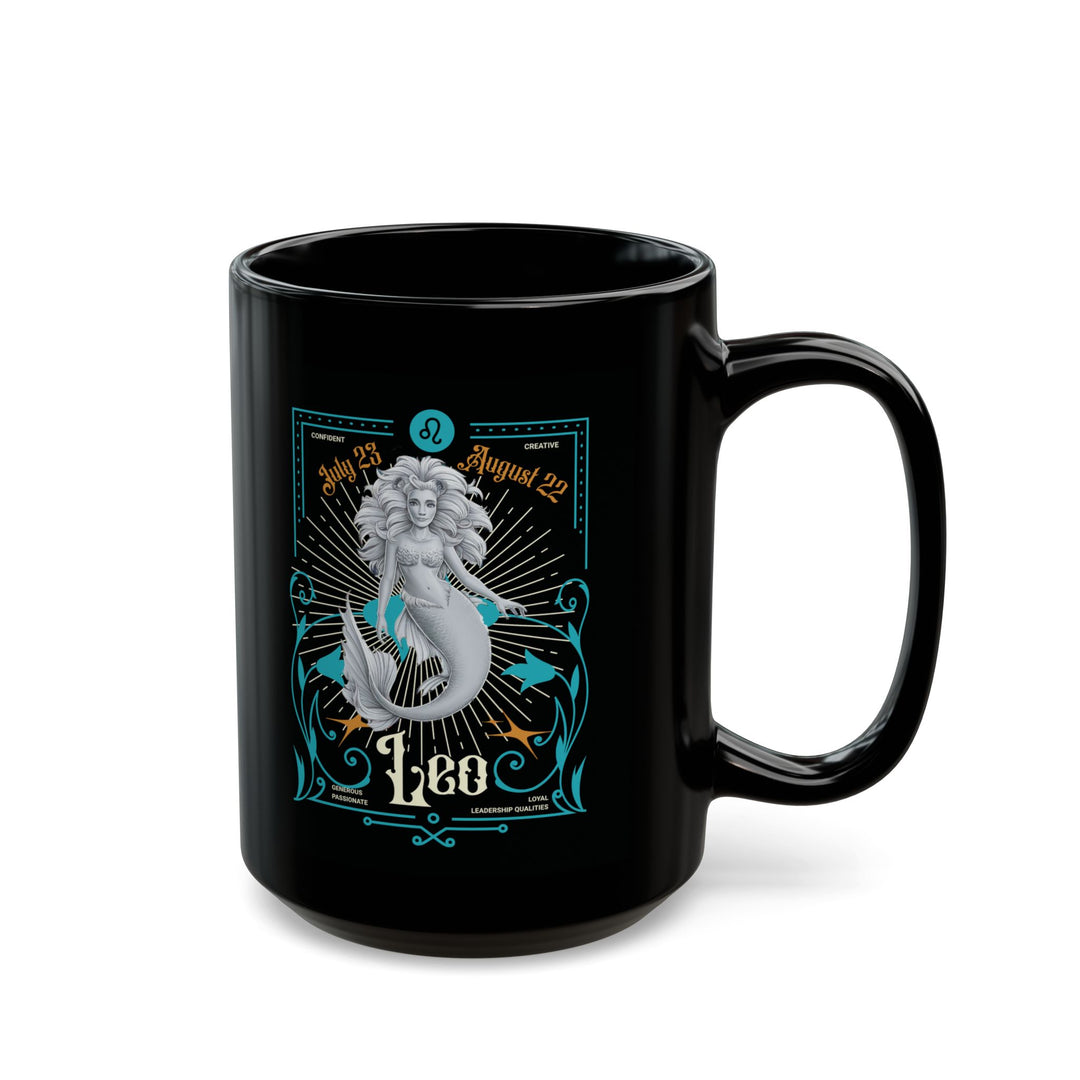 Black Mug (11oz, 15oz) - Mermaid Leo