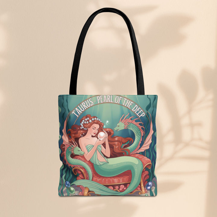 Taurus Mermaid Tote Bag, Taurus Zodiac, Ocean Lover Gift, Beach Accessory, Astrology Decor, Unique Shopping Bag