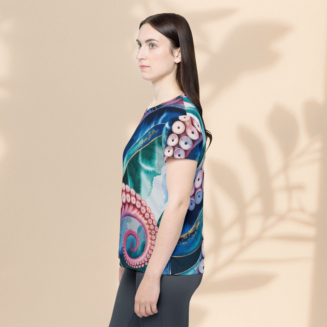Octopus Tentacle Women's Sports Jersey — All-Over Print Marine Art Top