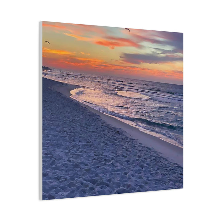 Sunset Beach Matte Stretched Canvas Print