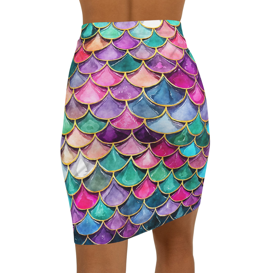 Dancing Mermaid Scale Pencil Skirt