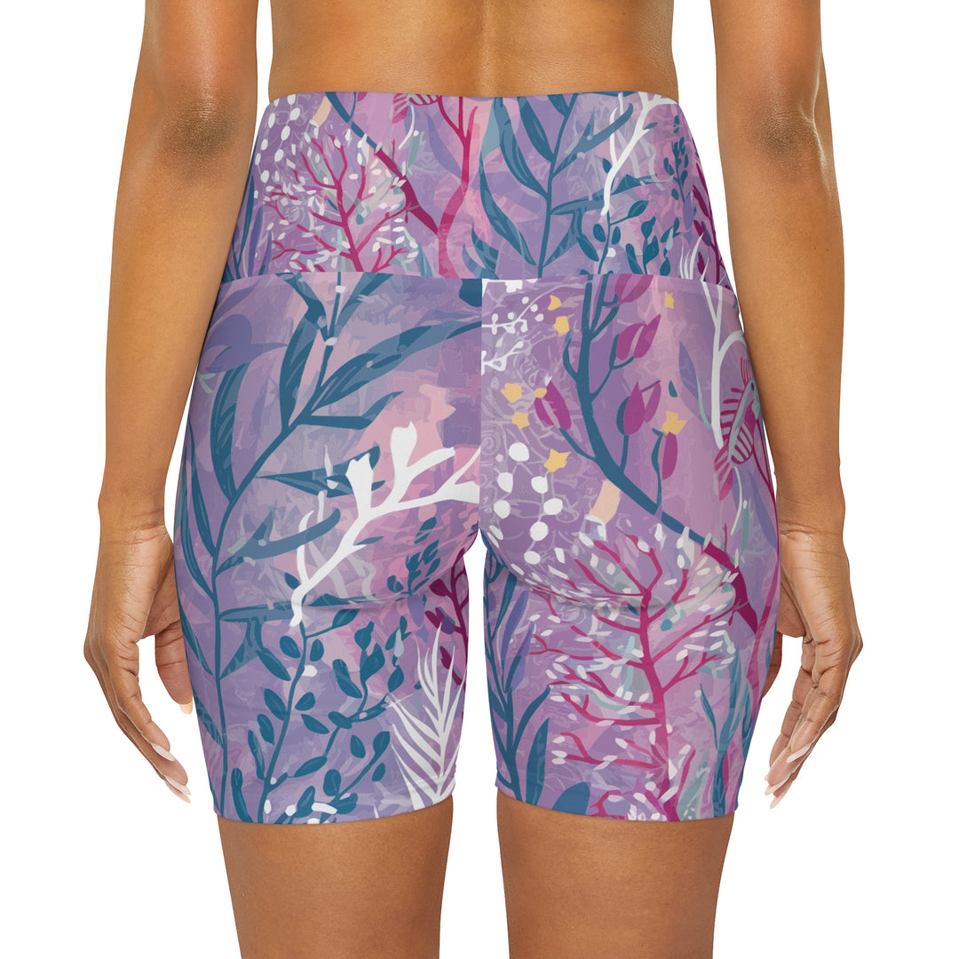 Purple Seaweed Yoga Shorts