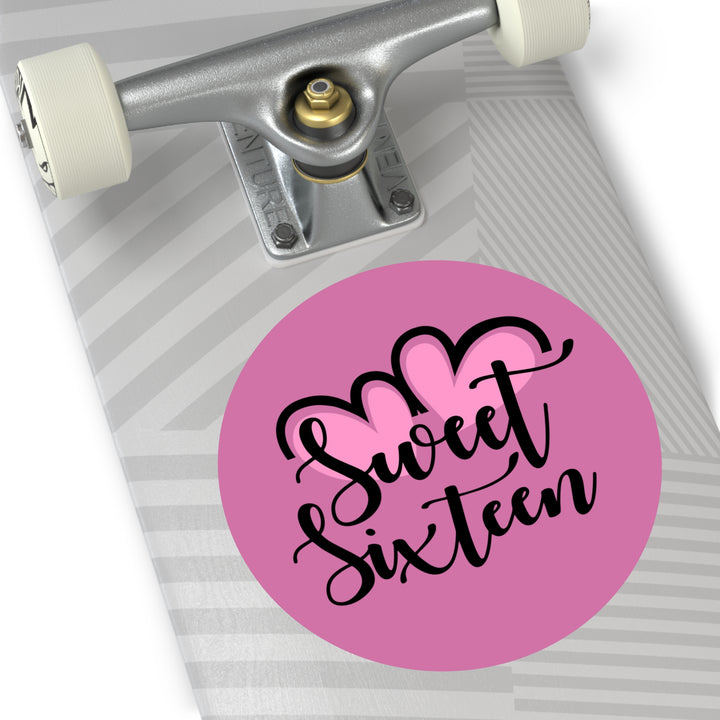 Sweet 16 Round Vinyl Stickers – Birthday Party Favors, Cute Décor & Personalized Celebration Labels